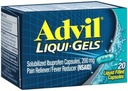 Advil Liqui-Gels 20s Größe 20s Advil Ibuprofen Schmerzlinderung Flüssigkeit gefüllt Kapseln 20ct