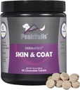 Kala Health PeakTails Skin & Coat Unterstützung für Hunde – 90 Kautabletten mit MSM, Fish Oil, Omega-3 & Omega-6 – Unterstützt gesunde Haut, Shiny Coat
