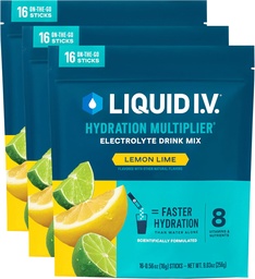 Liquid I.V.® Hydration Multiplier - Lemon Lime | Elektrolytpulver Getränke Mix | 3 Pack (48 Portionen)