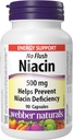 Webber Naturals Keine Flush Niacin Vitamin B3 Kapsel, 500mg 90 Graf