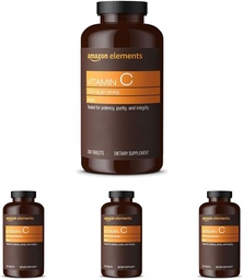 Elemente Vitamin C 1000mg, unterstützt gesundes Immunsystem, Vegan, 300 Tabletten, 10 Monate Versorgung (Pack mit 4)