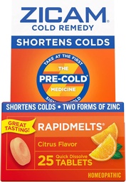 Zicam Cold Remedy Zink Rapidmelts, Citrus Flavor, 25 Count (Pack von 2)