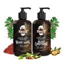 Perfecto Bart Wash & Bart Conditioner Set mit Argan und Jojoba Öle - Stärken und Weichteile - Natürliche Sandelholz Duft