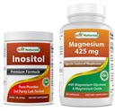 Best Naturals Inositol Pulver 1 Lb & Magnesium Glycinat 425 mg