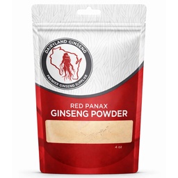 Rotes Panax Ginseng-Pulver mit natürlichen Ginsenosiden (4 oz)- Unterstützt gesunde Energie, Vitalität, Stimmung und mehr, koreanischen Panax Ginseng Root-Pulver für Feuchtigkeit, Kaffee oder Getränke (1 Pack)