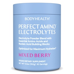 BodyHealth PerfectAmino Elektrolyte Pulver Kein Zucker, Keto Zucker freie Fasten Elektrolyte Getränk Mix, Hydration Pulver mit Trace Minerals - Gemischte Beere - 30 Portionen