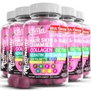 Multimane Collagen Gummis mit Biotin Keratin Hyaluronsäure Bamboo Vitamin A C Vitamin D Vitamin E Folate Säge Palmetto Silica B3 Vitamine Haarhaut und Nägel Gummis von Clean Nutra