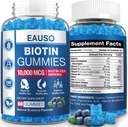 Extra Strength Biotin Gummies 10.000mcg für stärkeres Haar, Haut und Nägel - 60 Gummi - Vegan, Non-GMO, Health Supplement