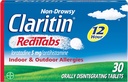 Claritin RediTabs 12 Hour Allergy Medicine, Non-Drowsy Prescription Strength Allergy Relief, Loratadine Antihistamin Tablets, 30 Count, Pack of 2