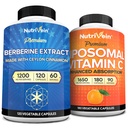 Nutrivein Premium Berberin & Liposomal Vitamin C Supplement: High-Absorption Vitamin C Kapseln & Berberin Supplement Bundle für Immunität, Stoffwechsel und ausgewogenes Wohlbefinden