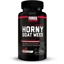 Force Factor Horny Goat Weed für Männer, natürliche männliche Antriebs- und Vitalitätsergänzung mit natürlichen Inhaltsstoffen für überragende Absorption, grundlegende Serie, 750mg, 60 Kapseln