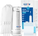 Nasal Bewässerungssystem - YESPOW Electric Neti Pot Nose Cleaner - Sinus Rinse Machine mit 4 Modi für Nasenwaschung - Nasenbewässerung mit 40 Packungen Saline für Sinus Flush und Relief