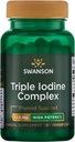 Swanson Triple Iodine Complex-Natural Supplement für Vital-Thyroid-Support-Promotes Metabolic-Funktion, Erhöhte Red Blood Cell Production, & Heart Health-(60 Veggie Capsules, 12.5mg Jeder) 1 Pack