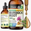 BIO KRAUTER Burdock Root Tincture - Antioxidans Support Liquid Supplement - Burdock Root Extract - Alkohol und Zuckerfrei - Vegan Drops 4 Fl.Oz.