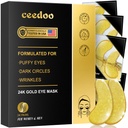 Unter Augenaufnäher - 24 Paare Gold Unter Augenmaske für Puffy Eyes, Dark Circles, Eye Bags, Falten, Kollagen Eye Gels mit Verjüngung Behandlung, Geschenke für Frauen