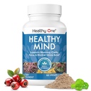 Gesunder Geist - Sicher für Teens - Brain Fog - Kognitive Funktion - Konzentration - Fokus - Neural Optimierung - Stimmung - Ginkgo Biloba - Ginseng - Rhodiola - Bacopa - Gotu Kola - Grüner Tee - 60 Zähler