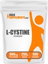 BulkSupplements.com L-Cystine Pulver - L-Cystine 500mg, L-Cystine-Ergänzung, Aminosäure-Ergänzung - für Immununterstützung, Glutenfrei, 500mg pro Servierung, 250g (8.8 oz) (Pack von 1)