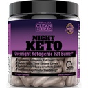 Clean+Lean Night Keto: Erstmals über Nacht Ketogenic Fat Burner & Sleep Aid | BHB Ketone + MCT Öl Extrakt + Vitamine & Mineralien | 24 HR Diät Schlafen Sie große Verlust Gewicht | Alle natürlichen & GF | 60 Caps