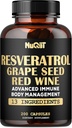 Trans Resveratrol Ergänzung mit Rotwein Extrakt, Immun- & Körper-Management-Komplex - Echinacea, Knoblauch Bulb, Berberine HCI, Milchdistel &amp; Mehr - 200 Kapseln für 100 Portionen