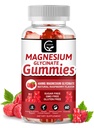 Magnesium Glycinate Gummies 400mg, Mg Kaliumergänzung mit Chelat Magnesium Malat Complex, Vitamin D, B6 und CoQ10, Unterstützung für Gedächtnis, Ruhe, Stimmung & Schlaf - 60 Zähler (Pack von 1)