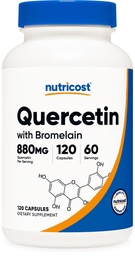 Nutricost Quercetin mit Bromelain, 880mg Quercetin + 165mg Bromelain Per Serving, 120 Kapseln, 60 Portionen (2 Caps per Serving) - Vegetarisch, Non-GMO & Glutenfrei