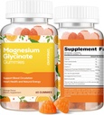 60 Graf Magnesium Glycinate Gummie 400mg w/Ashwagandha Beilage - Zuckerfreie Zink Magnesium Glycinat Beilage Ashwagandha Gummie für Erwachsene