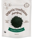 Bio Traditionen Bio Spirulina Pulver Vegan Non-GMO Superfood, 5.3oz (150g) Tasche, 50 Portionen pro Tasche