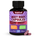 Beet Root Capsules 1000mg pro Servierung, unterstützt Nitric Oxide Produktion & Blutdruck, mit Black Pepper Extract, Non-GMO, Gluten Free, Vegan - 120 Zähler