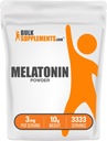 BulkSupplements.com Melatonin Pulver - Pure Melatonin, Schlafhilfe für Erwachsene - Vegan & Glutenfrei, 3mg pro Servierung, 10g (0,35 oz) (Pack von 1)