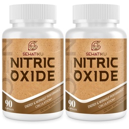 Nitric Oxid Supplement, Nitric Oxid Booster & 6-in-1 Phytonutrient Blend für Herz, Fluss, Immun - 90 Kapseln (2 Flasche)