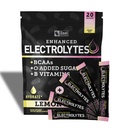 Verbesserte Elektrolyt-Pulver-Stick-Packs (Lemon Berry | 20 Pakete) w/ 0 Zucker + BCAAs +B-Vitamine Elektrolyt-Ergänzung mit Kalium Zink & Magnesium für Hydration - Keto Elektrolyte