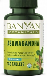 Banyan Botanicals Ashwagandha Tablets – Organic Ashwagandha Root – Herbal Adaptogen für natürliche Energieunterstützung und Stressunterstützung* – 180 Tablets – Non-GMO Sustainable Sourced Vegan