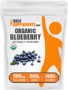 BulkSupplements.com Organic Blueberry Extract Powder - Blueberry Extract Supplement, Antioxidant Support - Vegan & Glutenfrei, 500mg pro Servierung, 500g (1.1 lbs) (Pack von 1)