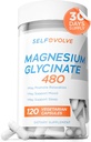 Magnesium Glycinate 480mg - Hohe Absorption Magnesium Ergänzung Unterstützung Stress Relief, Schlaf, Herzgesundheit, Nerven, Muskeln und Stoffwechsel, 120 Veggie Kapseln, 1 Monat Versorgung