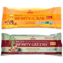 Infinity Greens Bundle, 1 Box Green Superfood Bars (12 Pack), 1 Box Bio Vitamin C Snack Bars (12 Pack)