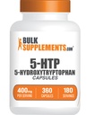 BulkSupplements.com 5-HTP Capsules - 5-Hydroxytryptophan, 5 HTP Supplement - 5-HTP 400mg, für Total Well-Being - Glutenfrei, 2 Kapseln pro Servierung, 360 Count (Pack von 1)