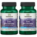 Swanson Premium Marke Extra Strength Zink Picolinat - Körper bevorzugte Form Immungesundheit Kapseln - 50 mg pro Kapsel - 60 Kapseln, Packung von 2