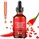 Aeluro Cayenne Tropfen,Aeluro Cayenne Pfeffer Extrakt, 60ml Cayenne Pfeffer Tropfen,Cayenne Pfeffer Flüssigkeit Tropfen Metabolismus Boost