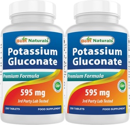 Best Naturals Kalium Gluconate 595 mg 250 Tabletten (250 Zähler (Pack von 2))