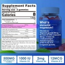 Magnesium Supplement 500mg, Magnesium Complex Gummies w/Magnesium Glycinate, Malate, Citrate, D3, B6, B12 für Schlaf, Migraine Relief, Muskel & Knochen, Ultimate Absorption Magnesium Supplement, 2 Packung