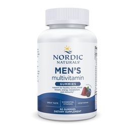 Nordic Naturals Men's Multivitamin Gummis, Mixed Berry - 60 Gummis - Unterstützung für gesunde Knochen, Blutgefäße, Energie &amp; Immunität - Non-GMO, Vegetarisch - 30 Servietten