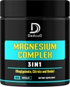 Magnesium Bisglycinat, Citrat & Oxid - 150 Kapseln - 100mg Elementar Dreifach Magnesium Complex Supplement - Unterstützung für Energieproduktion, Muskel, Gehirn & Immungesundheit