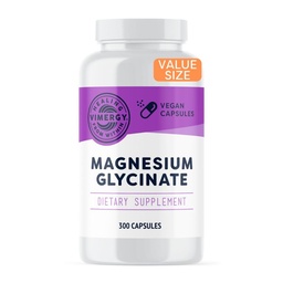 Vimergy Magnesium Glycinate – Stress-Unterstützung – Chelat to Avoid Tummy Upset*– Fördert Herzgesundheit & Energie*– Kosher, Vegan Gluten-Free – 300 Caps