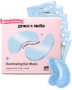 Grace & stella Award Winning Under Eye Mask Reduce Dark Circles, Puffy Eyes, Undereye Bags, Falten, Gel Under Eye Patches, Geburtstagsgeschenke für Damen - Vegan Cruelty-Free Self Care (48 Paare, Blau)