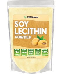 XPRS Nutra Soy Lecithin Powder Food Grade Fat Emulsifier - Geeignet für Kochen, Backen und mehr - Vegan Friendly Soy Lecithin Powder Cooking Aid (16 Unze)