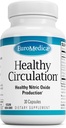 EuroMedica Gesunde Zirkulation - Nahrungsergänzungsmittel für gesunde Zirkulation Unterstützung - Gesunde Blutfluss & Herz-Funktionshilfe - Non-GMO & Vegan Kapseln - 30 Kapseln (30 Portionen)