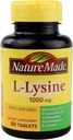 Nature Made Extra Strength L-Lysine 1000 mg Tabletten, 60 Zähler für Proteinsynthese (Pack von 3)