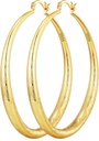 OOOPEL 925 Sterling Silber Hoop für Frauen Gold Hoop Ohrringe Hypoallergene Diamant-Cut Ripples Designed - Nicht Tarnish Large Hoop Ohrringe(30/40/50/60/70mm)