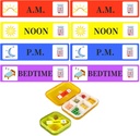 500 Stück Medizin Aufkleber Medizinische Instruktion Etiketten - Morgen Mittag Abend Medizin Erinnerung Aufkleber 2/5 x 1,6 Zoll AM NOON PM für Aufkleber für Pill Case Planner