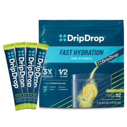 DripDrop Hydration Packets - Lemon Lime - Single Serve Electrolytes Powder Drink Mix - Non-GMO, Glutenfrei, Vegan - 32 Sticks